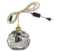 FSLiving Lampada a sospensione a LED da 10 Watt, industriale, con spina, corda di canapa, con cavo interruttore da 4,5 m, timer da 3/6/12/24 ore e portalampada E27, per piante da appartamento DZ0554