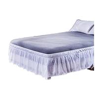 FSLQNX Gonne da Letto Elastic Bed Ruffles Bed Skirt Wrap Around Style Easy Fit 15 Inch Drop Dust Ruffle Bed Skirts Corners Fade Resistant Solid Color(100x200x40cm)