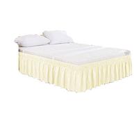 FSLQNX Gonne da Letto Ruffles Elastic Home Wrap Around Bed Skirt Washable Hotel Bedroom Decorative Bed Skirts Fit Easy Fade Resistant Bed Decor Skirt 38cm(Light yellow,100 * 200+38CM)