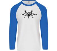 Fsm Chiesa Aviatore Spaghetti Monster Ateismo Uomo L/S Baseball T-Shirt