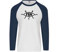 Fsm Chiesa Aviatore Spaghetti Monster Ateismo Uomo L/S Baseball T-Shirt