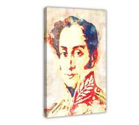 FSMFBGD Poster su tela di Simon Bolivar, decorazione per camera da letto, ufficio, stanza, regalo, 20 x 30 cm
