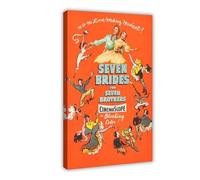 FSMFBGD Stampa artistica da parete su tela, motivo: Seven Brides for Seven Brothers, decorazione artistica da parete per soggiorno e camera da letto, 30 x 45 cm