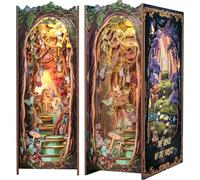 Fsolis Book Nook DIY, casa delle bambole in miniatura con luci a LED, puzzle in legno 3D, regali creativi per ragazzi e ragazze (The Grace of The Forest)
