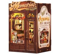Fsolis Book Nook DIY, Miniatura Case delle bambole, decorazione creativa per adulti e ragazzi, regalo fatto a mano con componenti(Memories Music Bookshop)