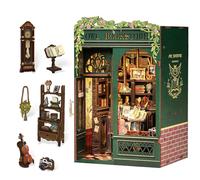 Fsolis Book Nook DIY - Miniatura in Legno Casa delle Bambole, Inserto per Libreria, Decorazione Creativa Biblioteca, Modello Costruibile & Regalo Originale(Owl Bookstore)