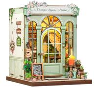 Fsolis Book Nook Kit con Luci LED - Modellino Casa delle Bambole 3D, Decorazione per Librerie, Regalo Originale per Adulti e Collezionisti(Champs-Élysées Florist)