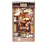 Fsolis Book Nook Kit - Scena di Casa delle Bambole: Notte Innevata a Kyoto,3D Booknook, Decor per Libreria, Regalo per Adulti (Kyoto Snow Whisper)