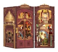 Fsolis DIY Book Nook, Casa delle bambole Mini Casa con Mobili in Legno e Luci a LED, Libro Angolo Mensola Inserto, Book Nook Adulto Costruzione(Library of Wisdom)