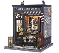 Fsolis Fai da te Book Nook - Diorama in miniatura in legno 3D per libreria e decorazione da scrivania, set regalo creativo per adulti, ragazzi - decorazione per camera con illuminazione a LED (John's