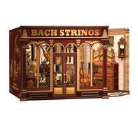 Fsolis Fai da te Book Nook Kit & Casa delle bambole con illuminazione a LED - Modello creativo in miniatura per scaffali, idea regalo per adulti e ragazzi (Bach Strings)