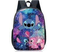 FSSPLJHYJ Zaino Bambini Stitch Testa 3D - Schienale Ortopedico Certificato - Impermeabile per Pioggia,zaino scuola