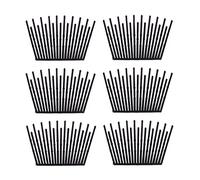 FSSTUD 6 paia di pettini per capelli a doppio pettine a incastro, fermagli per capelli magici per coda di cavallo, accessori per lo styling dei capelli per donne e ragazze nero