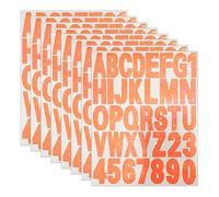 FSSTUD 8 fogli di adesivi olografici in vinile da 5 cm, impermeabili, autoadesivi, per cassette postali, grandi lettere dell'alfabeto adesive per finestre e porte, arancione