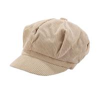 FSSTUD Cappelli da donna in corduroy, 8 pannelli, cappello a visiera vintage, stile strillone, da carrettiere, da pittore, cappello da tour, Beige, 6 7/8/7 1/8