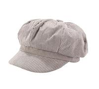 FSSTUD Cappelli da donna in corduroy, 8 pannelli, cappello a visiera vintage, stile strillone, da carrettiere, da pittore, cappello da tour, Grigio, 7 1/8