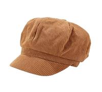 FSSTUD Cappelli da donna in corduroy, 8 pannelli, cappello a visiera vintage, stile strillone, da carrettiere, da pittore, cappello da tour, Marrone, 6 7/8