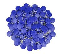 FST 100pcs EM 125KHz EM4100 Portachiavi Schede Controllo Accessi RFID Prossimità Portachiavi TK4100 Key Card Smart ID Sola Lettura (Blue)