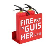 Fstintore di fuoco, Pacchetto di sicurezza antincendio Supporto for estintore a forma di L Armadio for estintore for 2(Red)