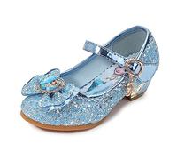 FStory&Winyee Bambino Congelato Principessa per Bambina Elsa Frozen Paillettes Scarpe Costume Ballerine Ballo Adatte per Feste Cerimonia Nozze Natale Cerimonia Carnevale Halloween,Blu,31