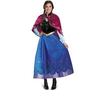 FStory&Winyee Principessa Anna Donna Costume Carnevale Regina del Ghiaccio Vestito Blu con Mantello Rosa Adulto Vestito Carnevale Cosplay per Fantasia Partito Gioco di Ruolo,Blu,XXL