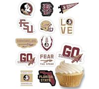 FSU Seminoles Cupcake Toppers - Forniture per feste di compleanno, decorazioni di laurea e festa di calcio FSU con merchandising ufficiale della Florida State University (24 pezzi)