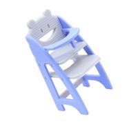 Fsviprx Sedia da pranzo classica piccola per case delle bambole, grigio blu | Mobili da pranzo in miniatura in scala 1/12 per giochi di ruolo, giocattolo educativo da collezione per bambini