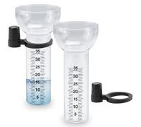 FSWWSF Pluviometro in vetro, 2 pezzi, 35 mm, pluviometro in vetro di ricambio con supporto, misuratore dell'acqua piovana per giardino, vetro trasparente, per misurazione dell'acqua piovana