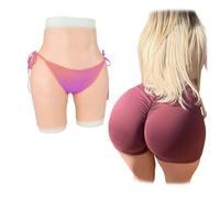 FSYH Crossdressing Silicone Mutandine Realistico Finto Vagina Butt Control Pantaloncini Fianchi Pads Lifter Shaper Panty per Cosplay,Bronzo,Upgrade