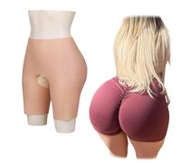 FSYH Mutandine in Silicone realistiche Pad Culo Finto Shaper Push Up Biancheria Intima Hip Lift Enhancer Control Shorts per Crossdresser,Avorio,M2