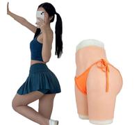 FSYH Mutandine vaginali in Silicone Completo Realistico Culo Imbottito Shaper Panty Penetrabile Hip Enhancer Biancheria Intima per Crossdresser,Wheat Colored,Basic