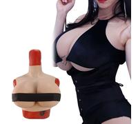 FSYH Pettorale Realistico in Silicone Enorme Tazza K Pettorali Artificiali Collo Alto Silicone Tette finte per Crossdresser,Color1,Silicone