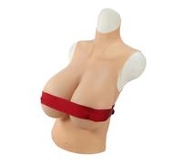 FSYH Pettorina in Silicone a Mezzo Busto con Colletto Alto, Forme Seno K Cup, enormi Tette finte, modellatore per Cosplay e Mastectomia,Color2,Silicone