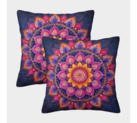 FSYQQASD Boemia Federa Cuscino Mandala Fodere Cuscini Federe Cuscini Divan 45x45cm Set Di 2 Copricuscini Con Zip Invisibile,for Divano Letto Terrazza Auto