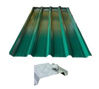 FT METALLI - Lamiera Grecata per Copertura Tettoia per Esterno Con Filtro Anticondensa - acciaio zincato preverniciato - pannelli lamiera ondulata - adatti a qualsiasi superficie- Verde Muschio 1500mm