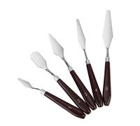 FT-SHOP Coltelli per Tavolozze 5 Pezzi Pittura Spatola Raschietto Acciaio Inox Palette Knife Set Color Mixing per Olio, Tela, Artisti Studenti