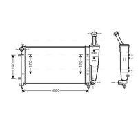 FT2300 AVA QUALITY COOLING Radiatore, Raffreddamento motore per FIAT,LANCIA