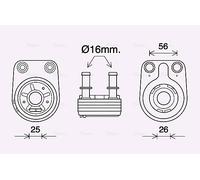 FT3460 AVA QUALITY COOLING Radiatore olio, Olio motore per FIAT