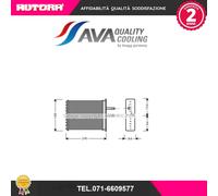 FT6193 Scambiatore calore, Riscaldamento abitacolo (MARCA AVA)..