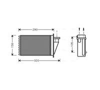FT6266 AVA QUALITY COOLING Scambiatore calore, Riscaldamento abitacolo per ALFA