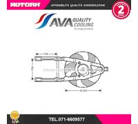 FT7107 Ventola, Raffreddamento motore adat.Fiat 500/600 (AVA).