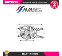 FT7512 Ventola, Raffreddamento motore adatto a Fiat Seicento 1,1 (AVA).