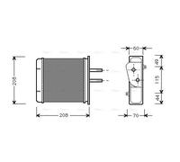 FTA6150 AVA QUALITY COOLING Scambiatore calore, Riscaldamento abitacolo per FIAT