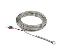 FTARR01 KE - Cavo di schermatura metallica da 10 m, foro da 5 mm, diametro 6 mm, testa ad anello per termocoppia, 1 pezzo(K 5 mm hole)