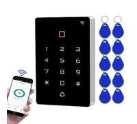 FTes RFKits Tuya Controllo dell'accesso Remoto, IP68 Impermeabile,Tastieratouch con Retroilluminazione,2000 Utenti,Supporto WG26/34+10pcs 13.56MHz Portachiavi