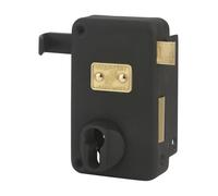 FTH - Serratura Applicare Verticale AV 45 - Cassa Acciaio Imbutito - Meccanismo Due Giri - Sicurezza Rinforzata - Per Porte d'Ingresso - Tiraggio - Destra - Nero Opaco