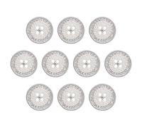ftiemlovde 10 Bottoni Decorativi a 4 Fori in Lega di Rame per Giacca e Cappotto Donna - Button Grandi Gioiello con Finitura Argento（A10S 20 mm）