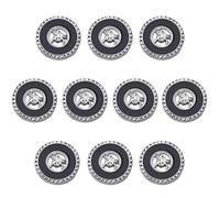 ftiemlovde 10 Eleganti Bottoni Argenté per Giacca Donna in Metallo,Bottoni Grandi per Cappotto Uomo da Cucire,Bottoni Decorativi Vintage Neri Eleganti Camicia Pantaloni（N10S 18 mm)