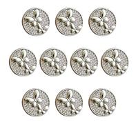 ftiemlovde 10 Eleganti Bottoni Gioiello Argenté per Giacca Donna in Metallo,Bottoni Grandi per Cappotto Uomo da Cucire,Bottoni Decorativi Vintage Eleganti Camicia Pantaloni（K10S 20mm)