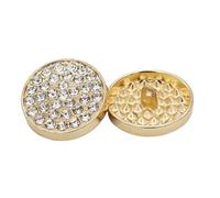 Ftiemlovde 10 Eleganti Bottoni Gioiello Dorati per Giacca Donna in Metallo, Oro Grandi per Cappotto Uomo da Cucire, Decorativi Vintage Eleganti Camicia Pantaloni (G10HG 20mm)